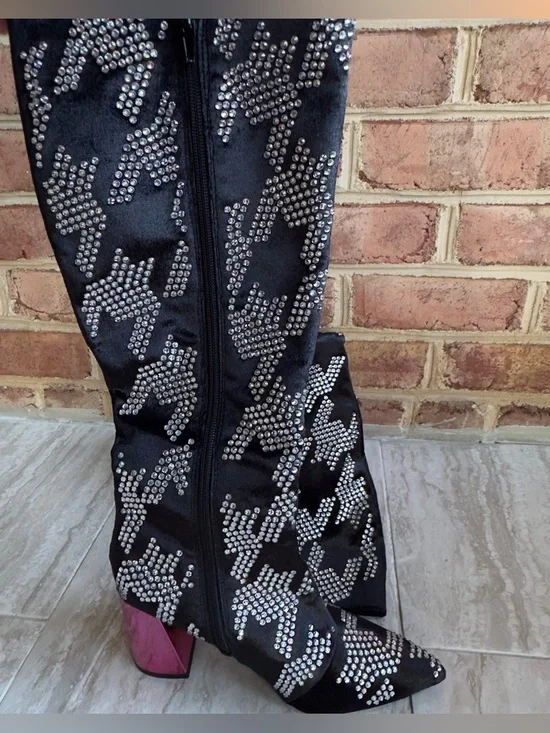 Betsey Johnson Naomy Star Rhinestone Studded Knee High Women’s Boots Size 7 - Picture 5 of 8